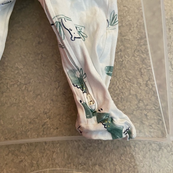 Carters 9 month zipper footie pajamas animals turtle hippo alligator crocodile - Picture 3 of 5